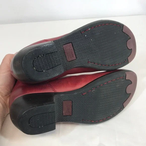 Fly London Red Leather Chelsea Ankle Boots Low Block Heel Size 40 - Picture 6 of 8